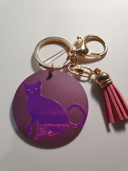 Key Ring - Purple Cat