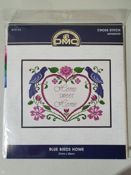 Cross Stitch Kit - Blue Birds Home (27cm x 20cm)