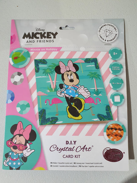 Crystal Art Card Kit - Minnie on Holiday