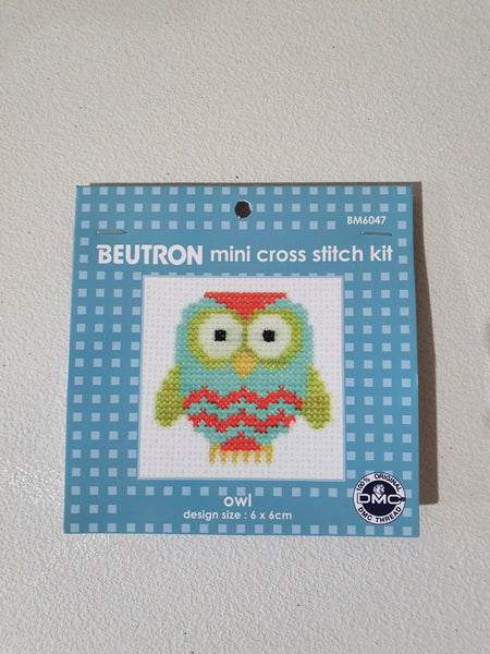 Mini Cross Stitch Kit - Owl (6x6cm)
